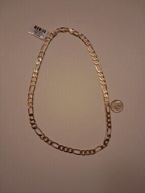 14K GOLD FILLED 18 INCH 7.2MM FIGARO LINK NECKLACE. $116.99 RETAIL.  #10